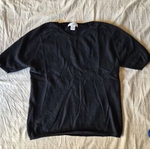 Vintage Black Cashmere Sweater Shirt